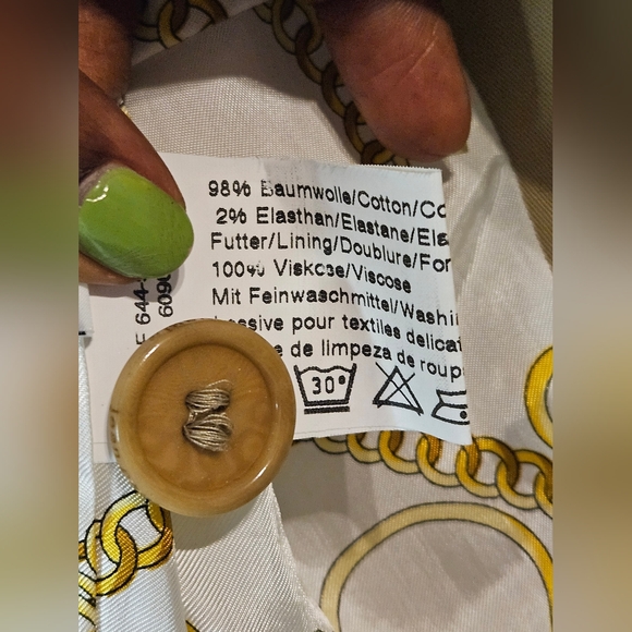 MARGARET GODFREY/St. John Olive Green Leather Zip Front Lined Jacket Size 6 - Picture 11 of 11